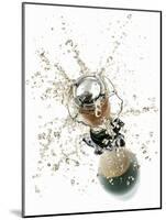 Cork Flying Out of a Sparkling Wine Bottle-Kröger & Gross-Mounted Photographic Print