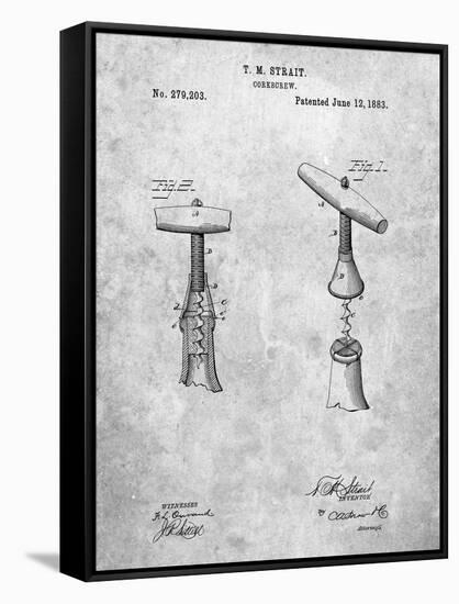 Corkscrew 1883 Patent-Cole Borders-Framed Stretched Canvas