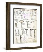 Corkscrews, from a Trade Catalogue of Domestic Goods and Fittings, circa 1890-1910-null-Framed Giclee Print