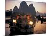 Cormerant Fishermen, Yangshuo, Guangxi, China-Peter Adams-Mounted Photographic Print