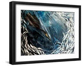 Cormorant Dive-jocasta shakespeare-Framed Giclee Print