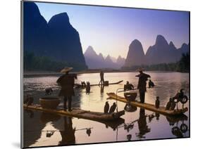 Cormorant, Fisherman, China-Peter Adams-Mounted Premium Photographic Print