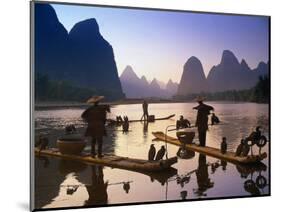 Cormorant, Fisherman, China-Peter Adams-Mounted Photographic Print