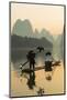 Cormorant Fisherman on Li River at Dawn, Xingping, Yangshuo, Guangxi, China-Ian Trower-Mounted Photographic Print