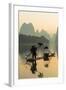 Cormorant Fisherman on Li River at Dawn, Xingping, Yangshuo, Guangxi, China-Ian Trower-Framed Photographic Print