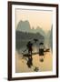 Cormorant Fisherman on Li River at Dawn, Xingping, Yangshuo, Guangxi, China-Ian Trower-Framed Photographic Print