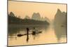 Cormorant Fisherman on Li River at Dawn, Xingping, Yangshuo, Guangxi, China-Ian Trower-Mounted Photographic Print