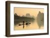 Cormorant Fisherman on Li River at Dawn, Xingping, Yangshuo, Guangxi, China-Ian Trower-Framed Photographic Print