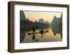 Cormorant Fisherman on Li River at Dawn, Xingping, Yangshuo, Guangxi, China-Ian Trower-Framed Photographic Print