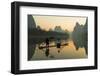 Cormorant Fisherman on Li River at Dawn, Xingping, Yangshuo, Guangxi, China-Ian Trower-Framed Photographic Print