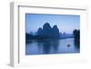 Cormorant Fisherman on Li River at Dusk, Xingping, Yangshuo, Guangxi, China-Ian Trower-Framed Photographic Print