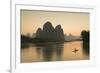 Cormorant Fisherman on Li River at Dusk, Xingping, Yangshuo, Guangxi, China-Ian Trower-Framed Photographic Print