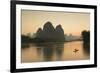 Cormorant Fisherman on Li River at Dusk, Xingping, Yangshuo, Guangxi, China-Ian Trower-Framed Photographic Print