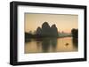 Cormorant Fisherman on Li River at Dusk, Xingping, Yangshuo, Guangxi, China-Ian Trower-Framed Photographic Print