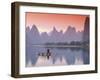 Cormorant Fisherman on Li River, China-Walter Bibikow-Framed Premium Photographic Print