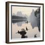 Cormorant fishermen in Li River-Martin Puddy-Framed Premium Photographic Print