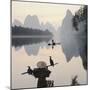 Cormorant fishermen in Li River-Martin Puddy-Mounted Premium Photographic Print