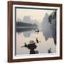 Cormorant fishermen in Li River-Martin Puddy-Framed Photographic Print