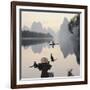 Cormorant fishermen in Li River-Martin Puddy-Framed Photographic Print