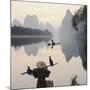 Cormorant fishermen in Li River-Martin Puddy-Mounted Photographic Print