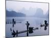 Cormorant Fishermen, Li River, Yangshou, Guilin, Guangxi Province, China-Steve Vidler-Mounted Photographic Print