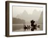 Cormorant Fishermen, Li River, Yangshou, Guilin, Guangxi Province, China-Steve Vidler-Framed Photographic Print