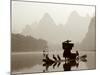 Cormorant Fishermen, Li River, Yangshou, Guilin, Guangxi Province, China-Steve Vidler-Mounted Photographic Print
