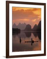 Cormorant Fishermen, Li River, Yangshuo, Guangxi, China-James Montgomery Flagg-Framed Photographic Print