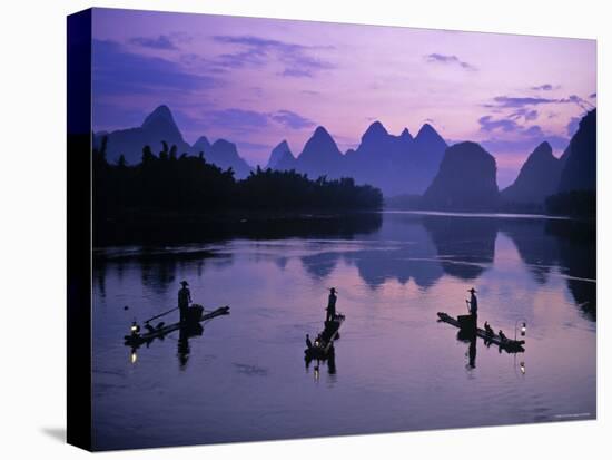Cormorant Fishermen, Li River, Yangshuo, Guangxi, China-James Montgomery Flagg-Stretched Canvas