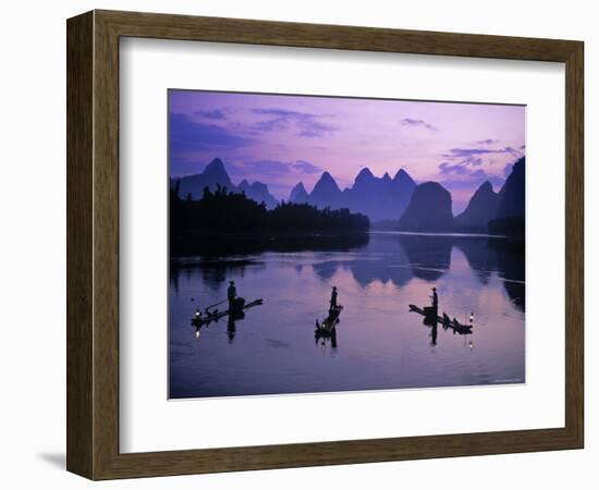 Cormorant Fishermen, Li River, Yangshuo, Guangxi, China-James Montgomery Flagg-Framed Photographic Print