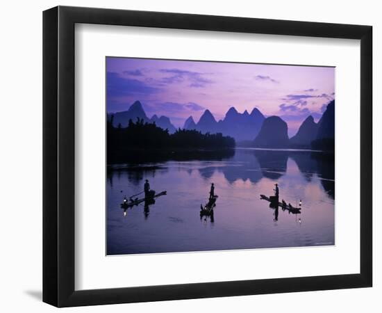 Cormorant Fishermen, Li River, Yangshuo, Guangxi, China-James Montgomery Flagg-Framed Photographic Print