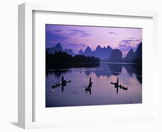 Cormorant Fishermen, Li River, Yangshuo, Guangxi, China-James Montgomery Flagg-Framed Photographic Print