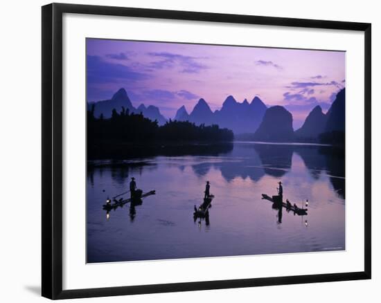 Cormorant Fishermen, Li River, Yangshuo, Guangxi, China-James Montgomery Flagg-Framed Photographic Print