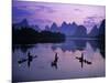 Cormorant Fishermen, Li River, Yangshuo, Guangxi, China-James Montgomery Flagg-Mounted Photographic Print