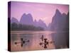 Cormorant Fishermen, Xingping, Li River, Guangxi, China-Peter Adams-Stretched Canvas