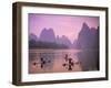 Cormorant Fishermen, Xingping, Li River, Guangxi, China-Peter Adams-Framed Photographic Print