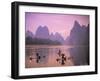 Cormorant Fishermen, Xingping, Li River, Guangxi, China-Peter Adams-Framed Photographic Print