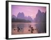 Cormorant Fishermen, Xingping, Li River, Guangxi, China-Peter Adams-Framed Photographic Print