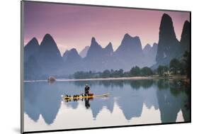 Cormorant Fishing at Dusk, Li River, Guangxi, China-Walter Bibikow-Mounted Photographic Print