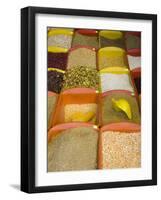 Corn and Grains Displayed in Market, Cuzco, Peru-Merrill Images-Framed Photographic Print