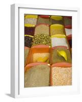 Corn and Grains Displayed in Market, Cuzco, Peru-Merrill Images-Framed Photographic Print