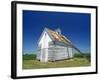 Corn Barn, a Wooden Building on a Farm at Hudson, the Midwest, Illinois, USA-Ken Gillham-Framed Photographic Print