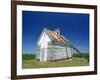 Corn Barn, a Wooden Building on a Farm at Hudson, the Midwest, Illinois, USA-Ken Gillham-Framed Photographic Print