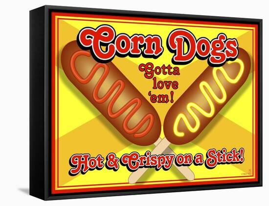 Corn Dogs Sign-Mark Frost-Framed Stretched Canvas