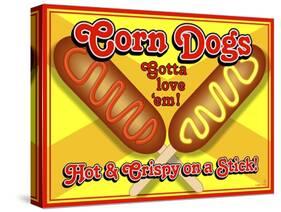 Corn Dogs Sign-Mark Frost-Stretched Canvas