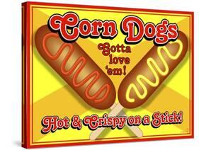 Corn Dogs Sign-Mark Frost-Stretched Canvas