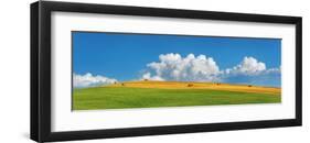 Corn field harvested, Tuscany, Italy-Frank Krahmer-Framed Art Print