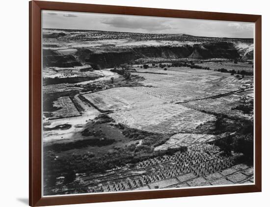 Corn Field Indian Farm Near Tuba City Arizona In Rain 1941. 1941-Ansel Adams-Framed Art Print