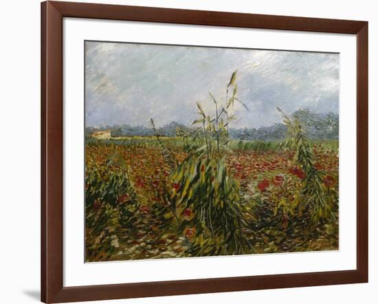 Corn Fields and Poppies, 1888-Vincent van Gogh-Framed Giclee Print