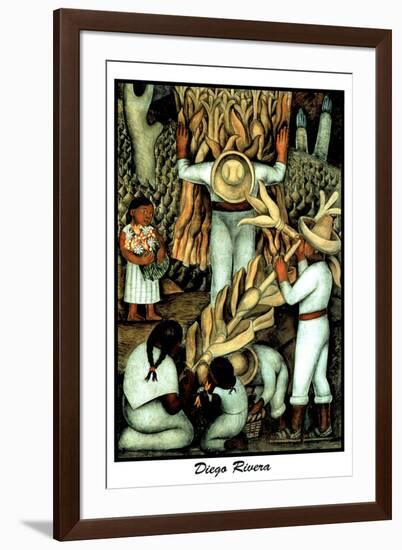 Corn Harvest Diego Rivera Mexico-null-Framed Art Print